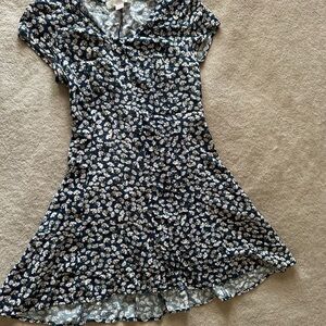 Navy Daisy Floral Mini Dress | XS